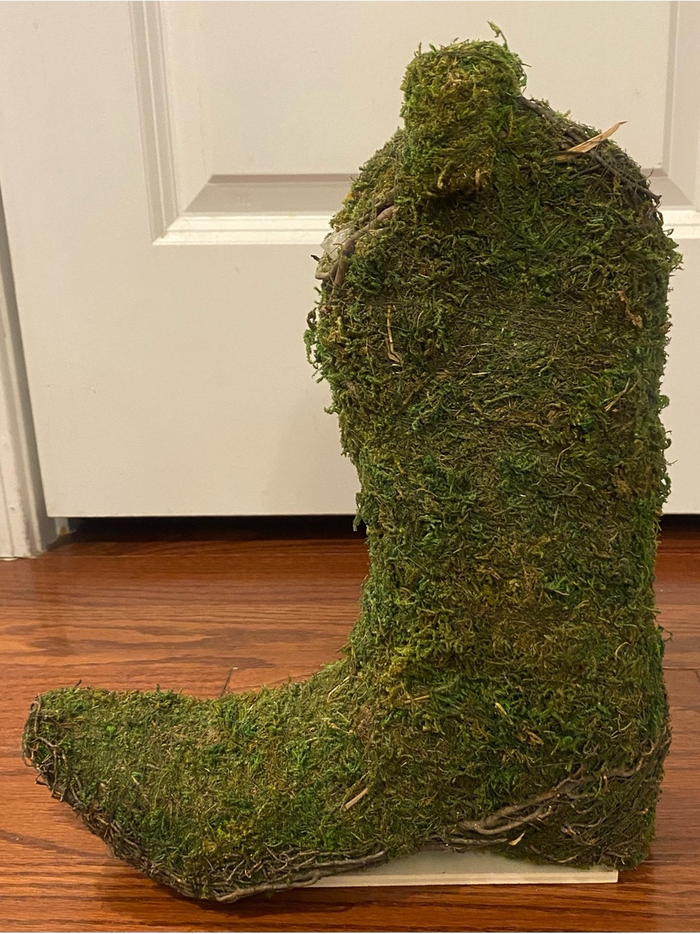 Western Cowboy Boot Planter/Vase NEW Supermoss Natural Moss w/Lining - Picture 2 of 4